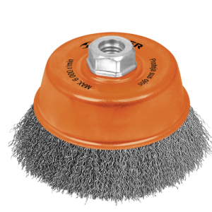 CARDA DE COPA CON ALAMBRE ONDULADO PARA ESMERIL, 4"