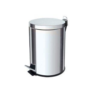 BOTE DE BASURA ACERO INOXIDABLE CROMO para baño